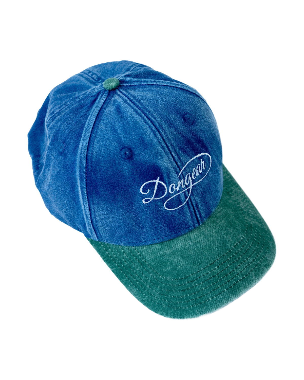 The Script Cap in Indigo / Green, side