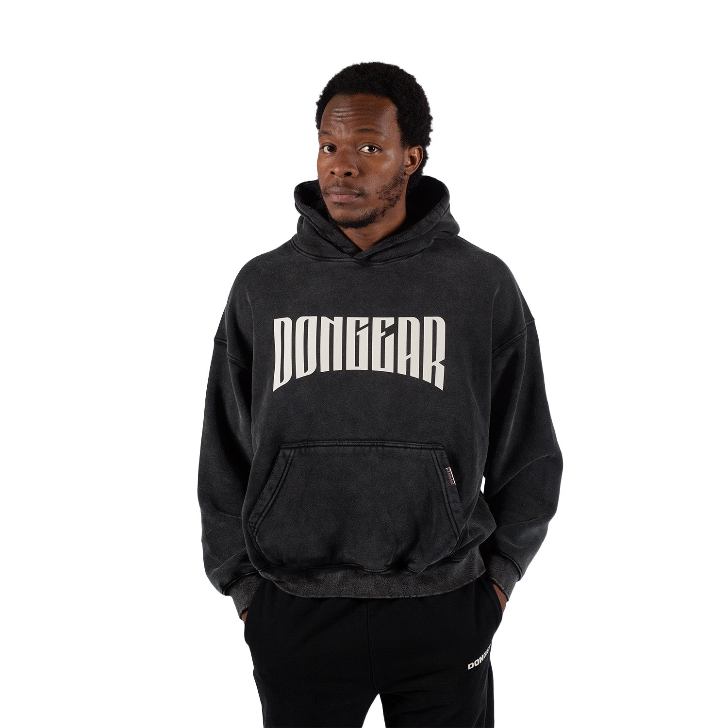 Sudadera con Capucha Lavado Vintage DonGear – Negro