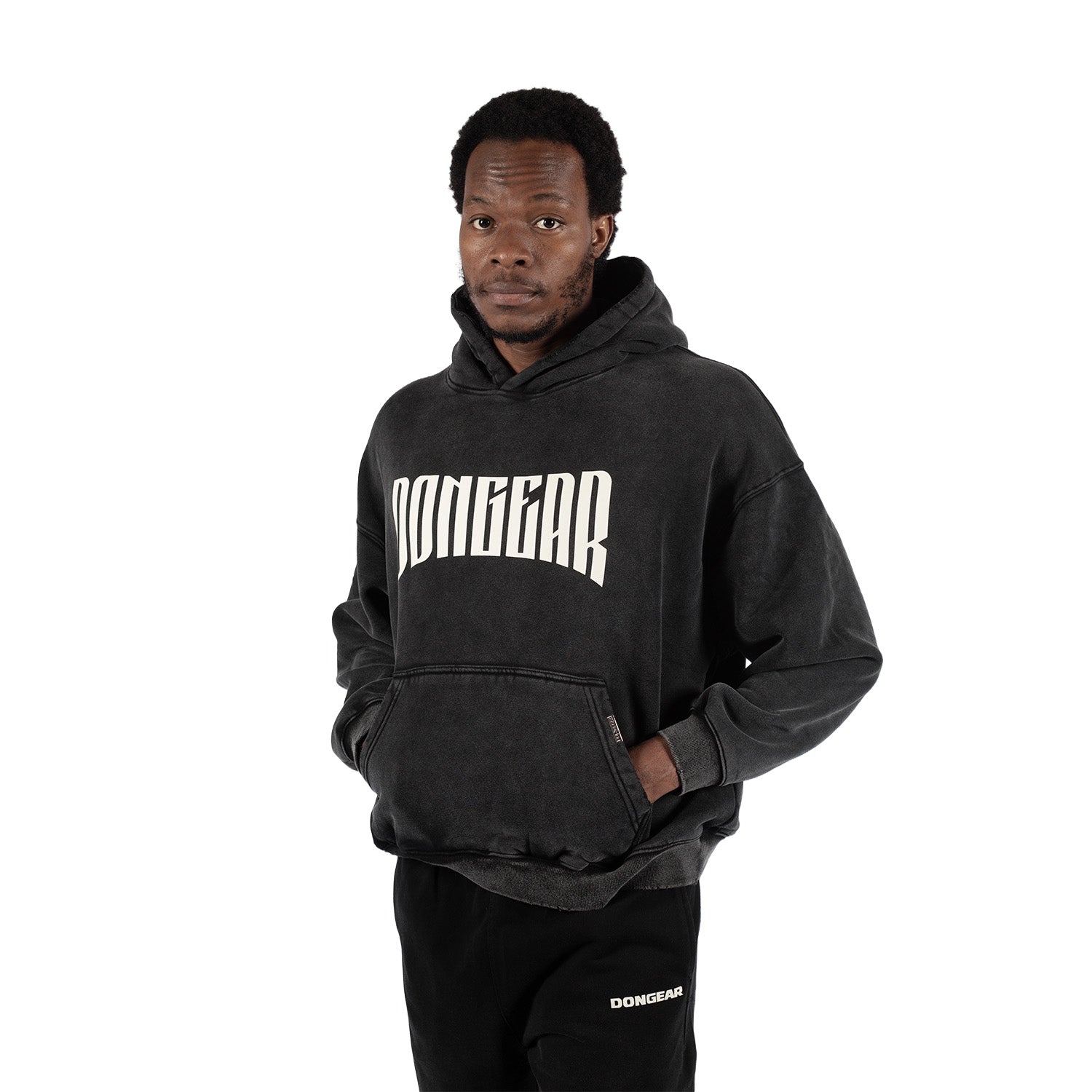 Sudadera con Capucha Lavado Vintage DonGear – Negro