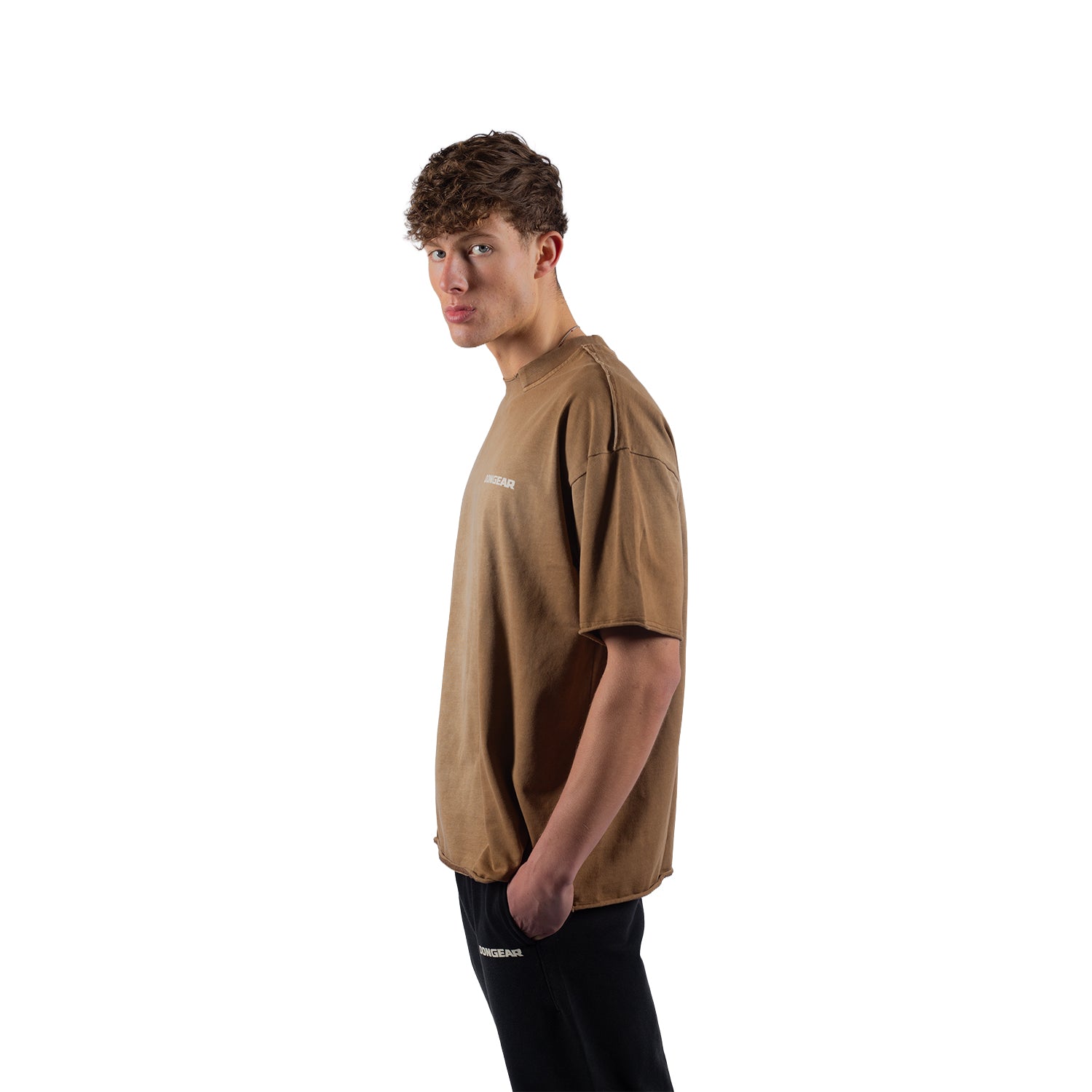 T-shirt DonGear délavé vintage – Marron