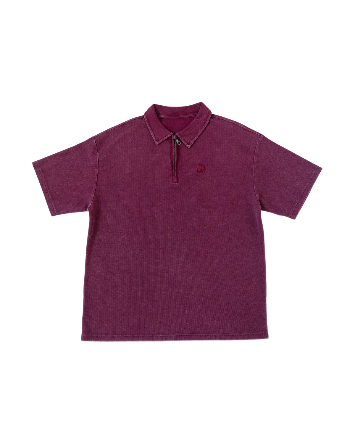 The Standard Zip Polo in Oxblood, front