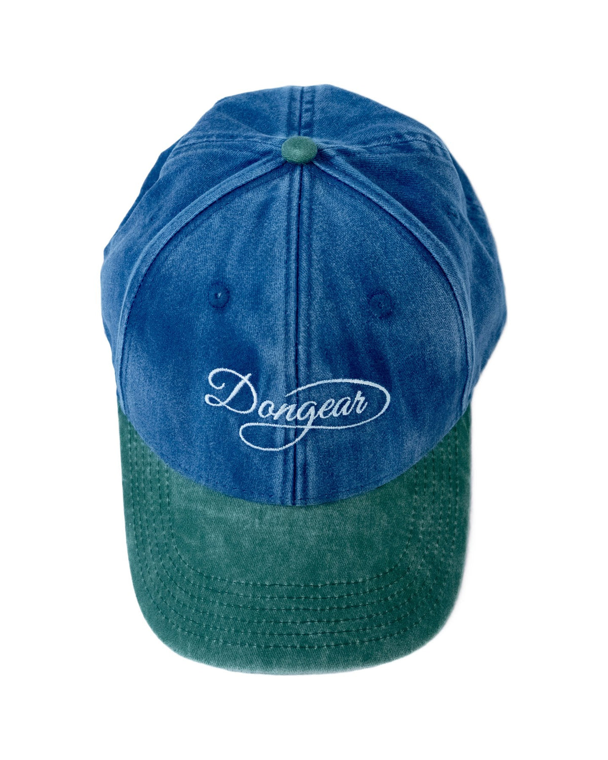 The Script Cap in Indigo / Green, front