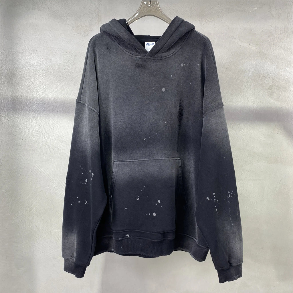 Don Gear Paint Splatter Hoodie Black L