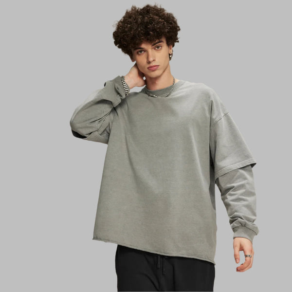 Classic Rolled Collar Long-Sleeve T-Shirt