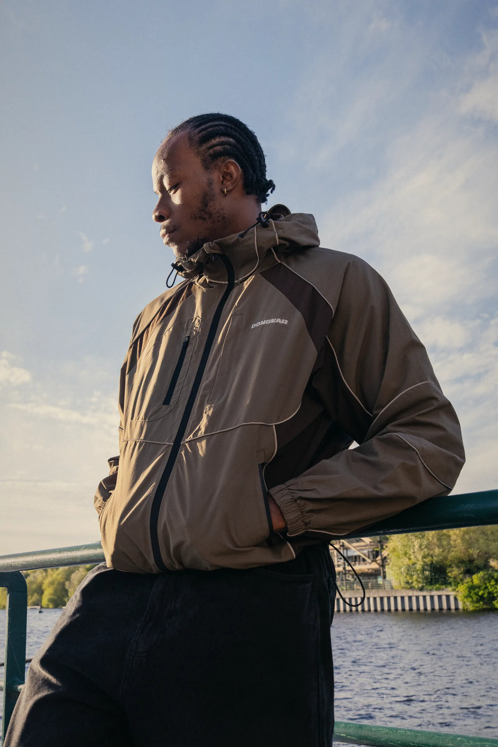 Technical jacket in brown