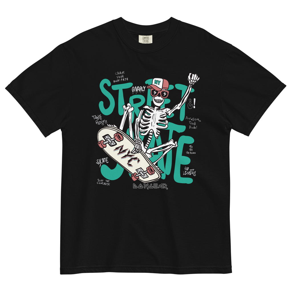 Don Gear Skate Graphic Heavyweight Garment-Dyed T-shirt | Black - Don Gear